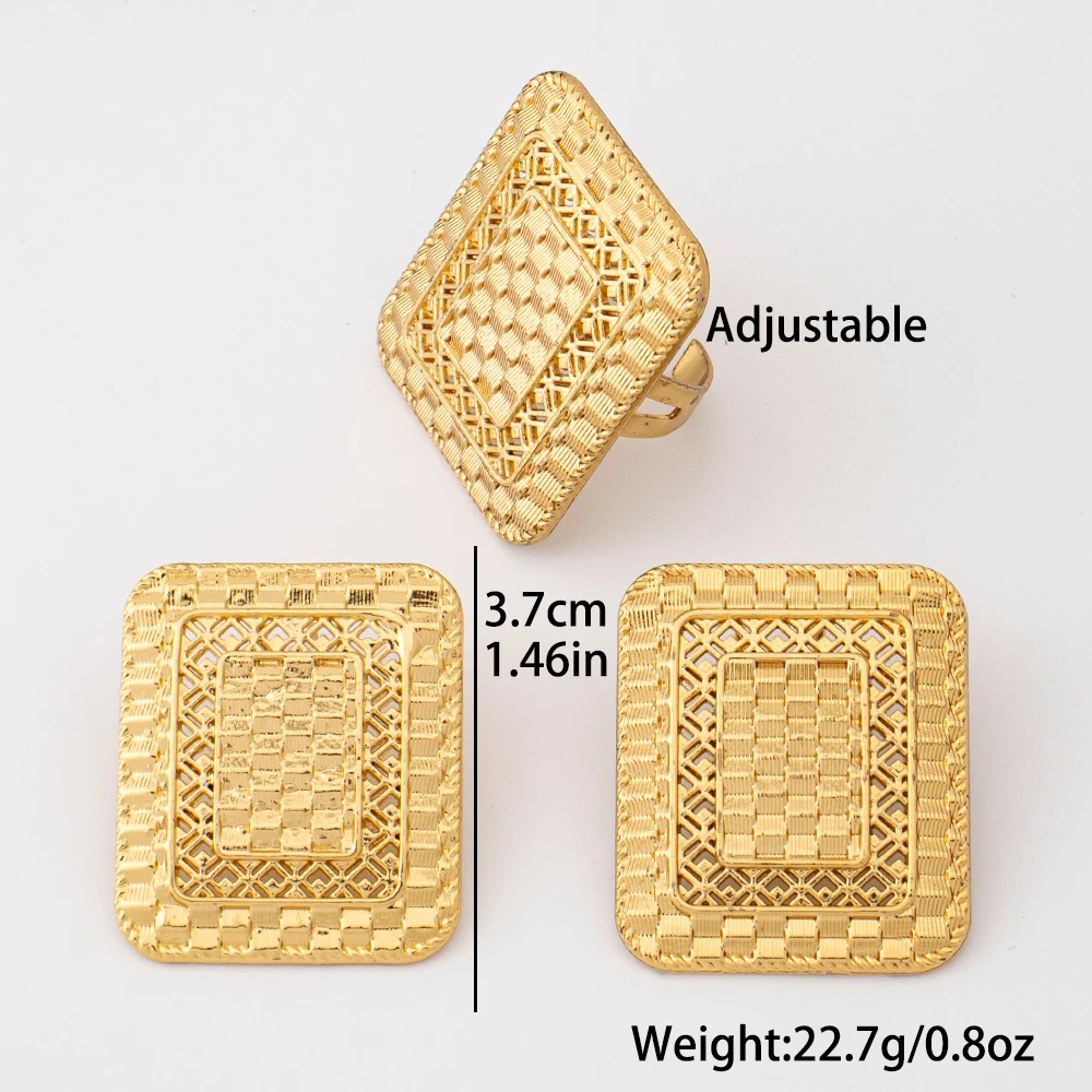 Women's 18K Gold Plated Earring & Ring Set