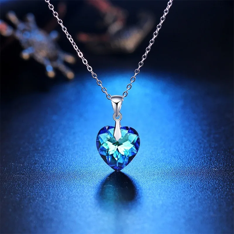 3pcs/set Beautiful Bridal Jewelry Set Heart Crystal Pendant Necklace Earrings Set Romantic Women Jewelry for Fashion - view 2