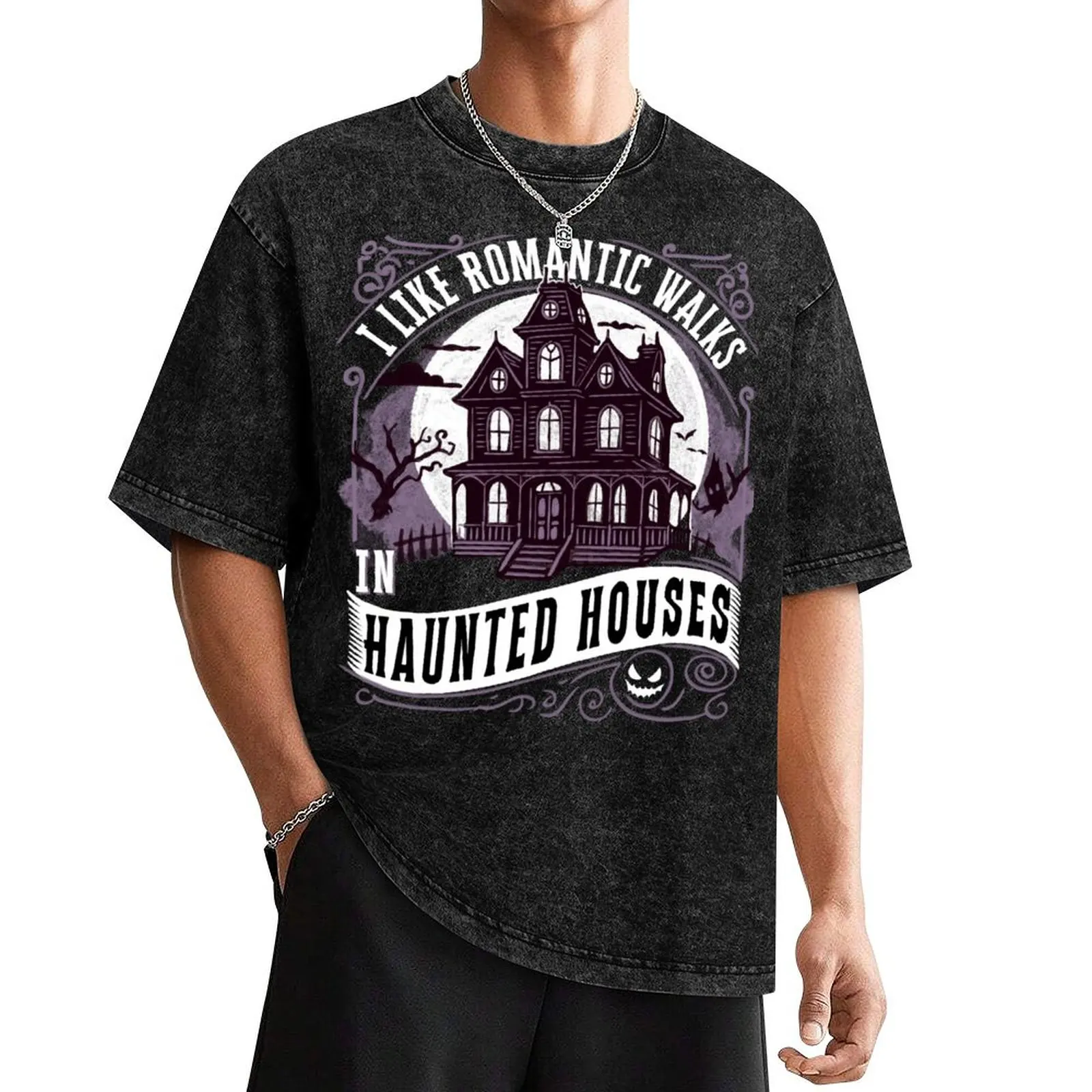 

Romantic Walks in Haunted Houses T-Shirt oversized t shirt cheap stuff vintage graphic tee plus size tops t shirts for men