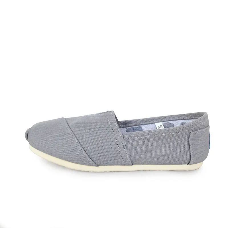 Men and Women Solid Color Shoes Large Size 35-45 Breathable Flat Canvas Flat Shoes Solid Color Soft Leather Linen Shoes