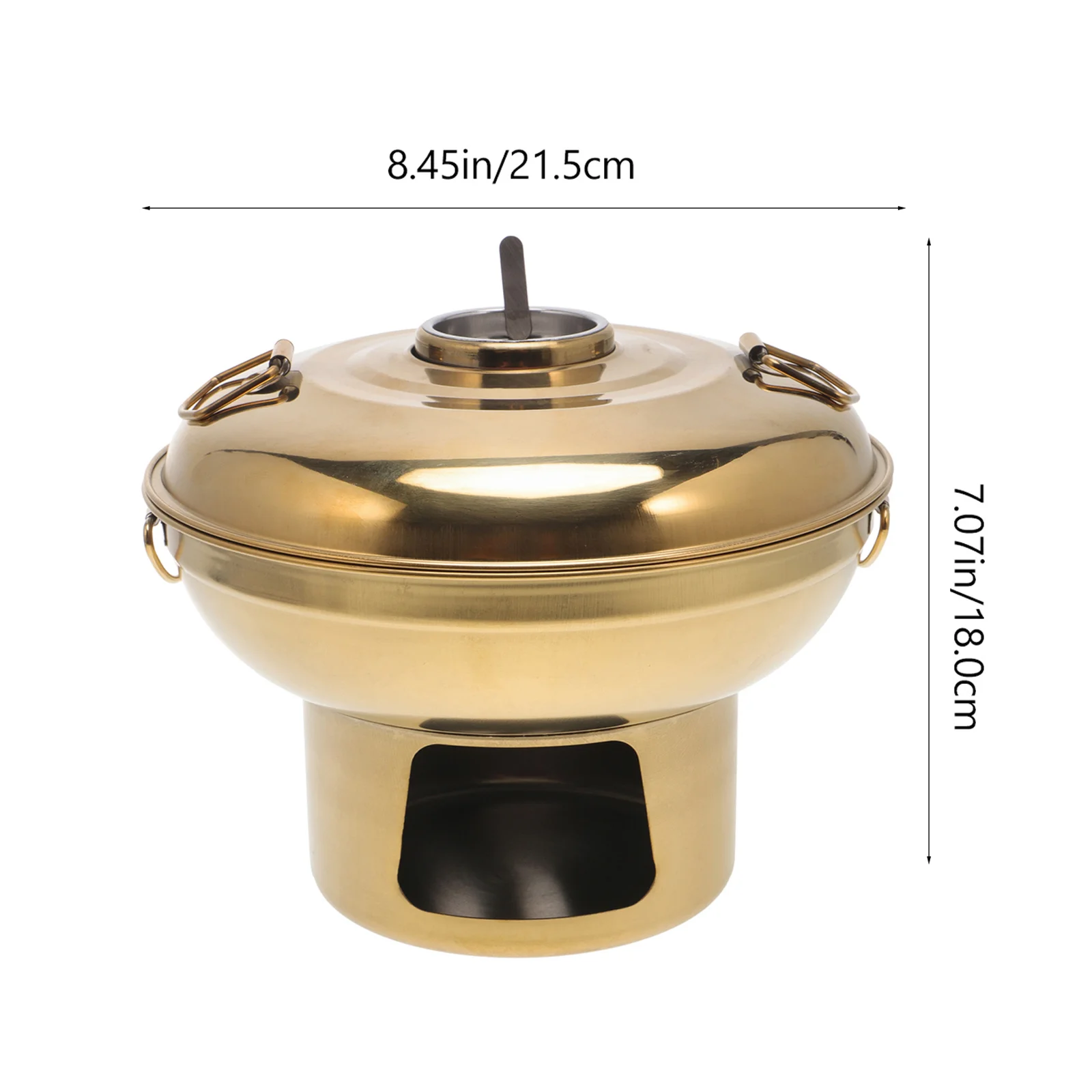 Stainless Steel Charcoal Hot Pot Portable Old Beijing Mutton for One Person with Side Stove (natural Color 20cm) Heavy