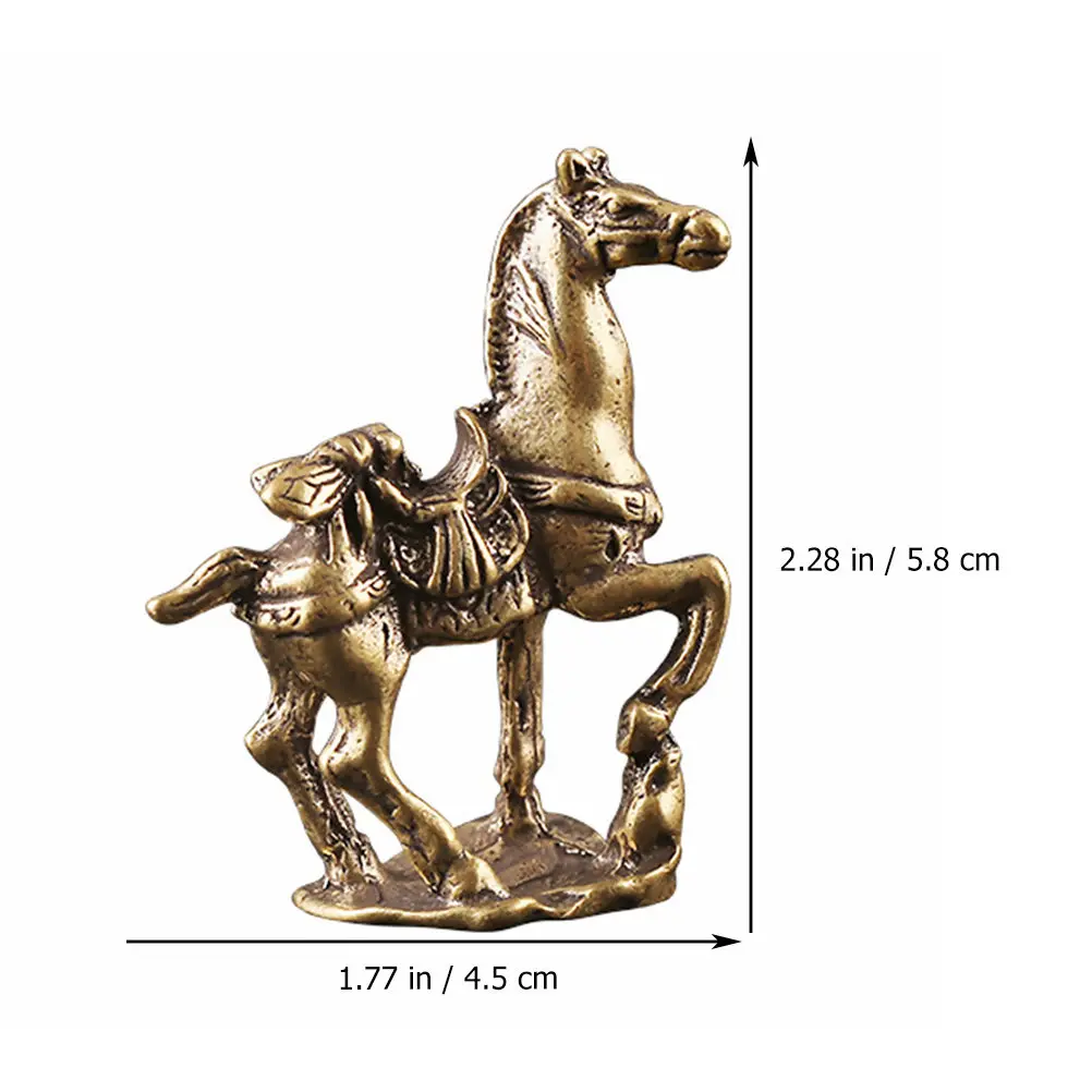 Brass Horse Ornament Sculpture Office Tabletop Decoration Desktop Adornment Horse Craft Collectibles Desktop Decoration