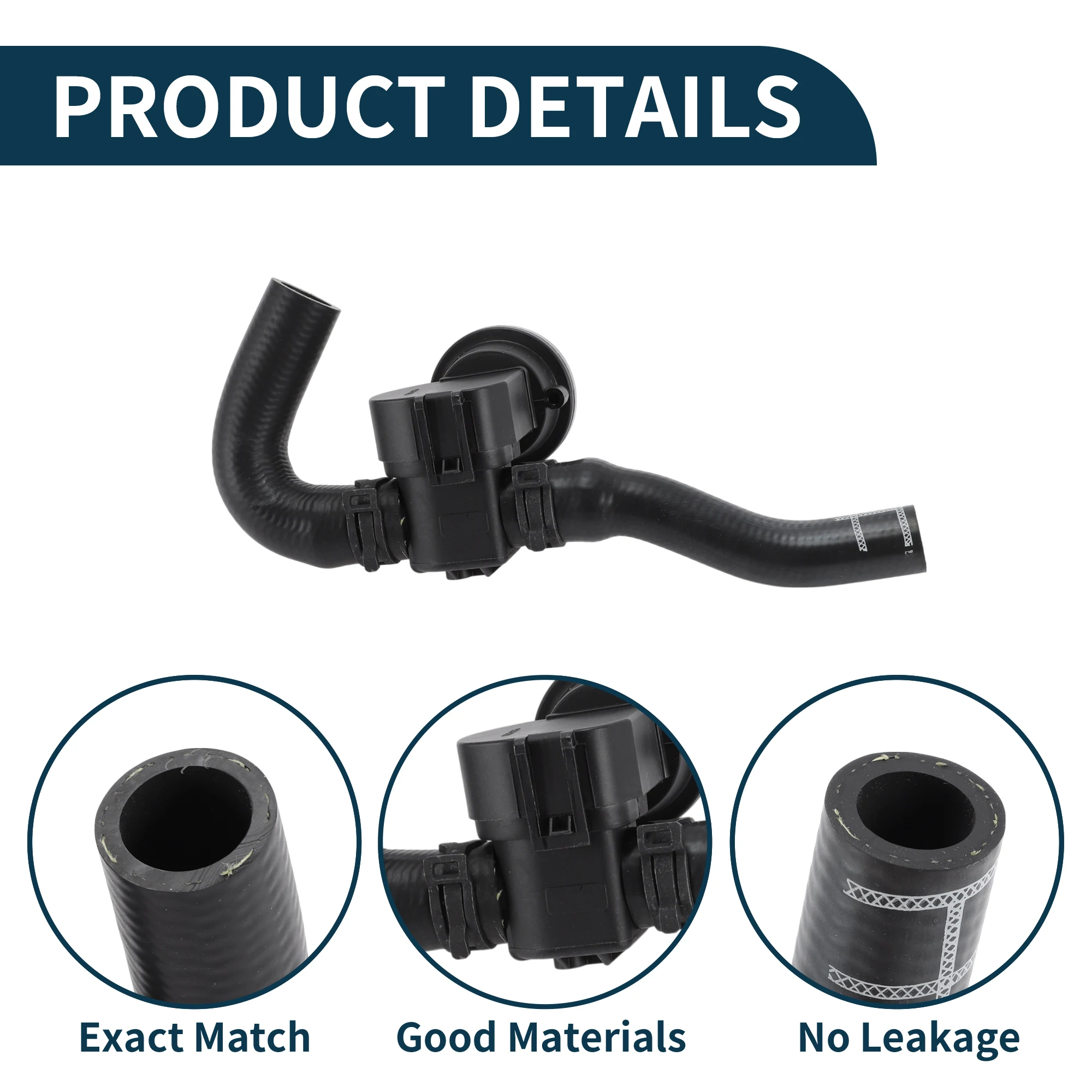 

Motoforti Radiator Hose Heater Hose No.95810654920 for Porsche Cayenne 11-17 Rubber Coolant Hose Black 1 Pc