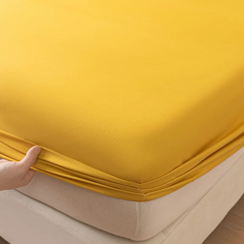 YanYangTian-funda de cama de color sólido, sábanas completamente envueltas, colchón de algodón lavado para dormitorio del hogar, sábanas dobles de