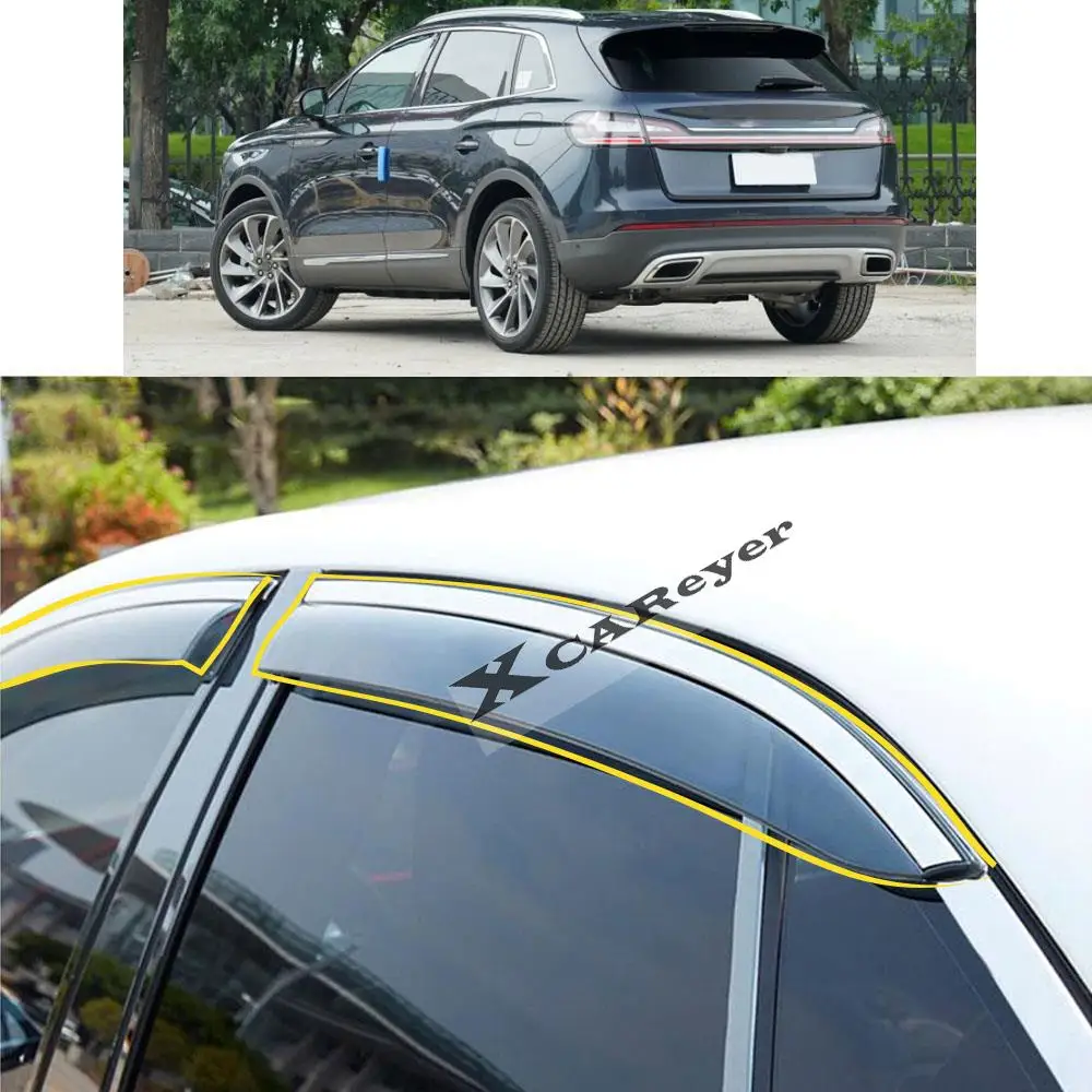 

For LINCOLN Nautilus 2019 2020 2021 2022 Car Body Styling Sticker Plastic Window Glass Wind Visor Rain/Sun Guard Vent Parts