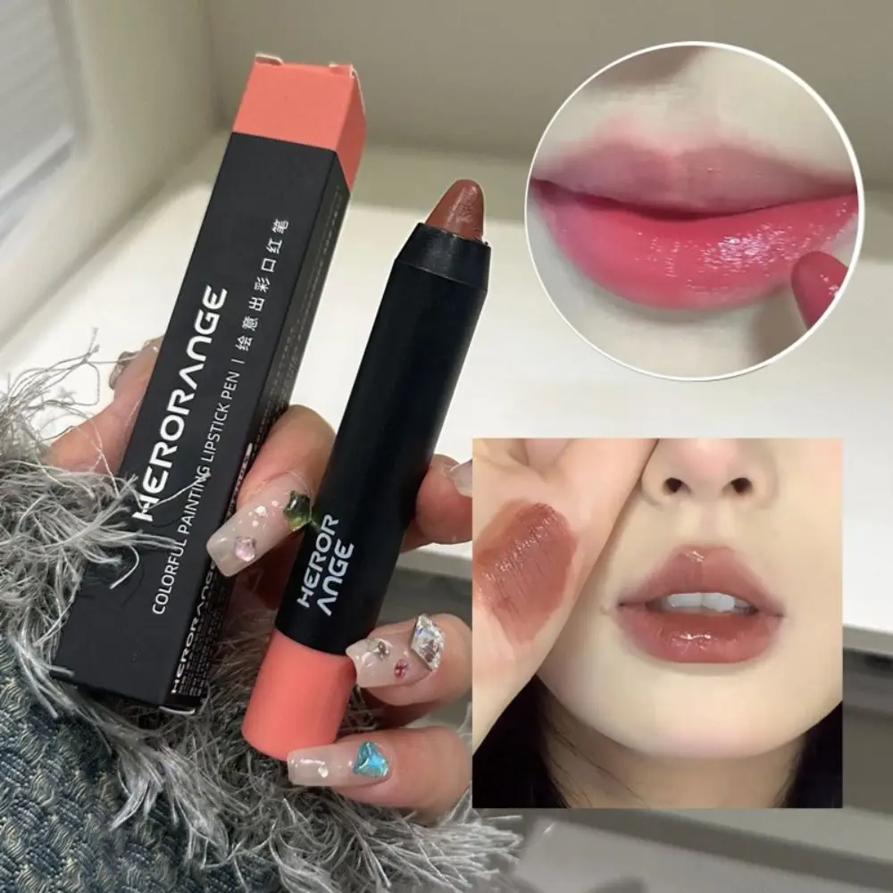 Gemakkelijk Te Kleuren Matte Lippenstift Krijt Langdurige Vochtinbrengende Bruine Lipliner Potlood Waterdichte Lip Cosmetica