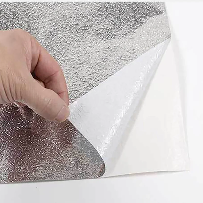 5M Kitchen Self-adhesive Paper Oil Proof And Waterproof Cabinet Stove Moisture-proof And High-temperature Resistant Wallpaper