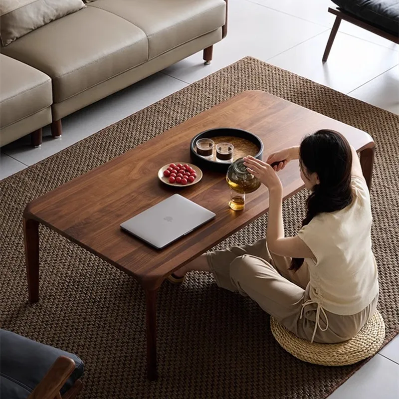 Nordic Solid Wood Moon Viewing Coffee Table Living Room Mortise and Tenon Structure Design Tea Table Japanese Home Furniture FYC