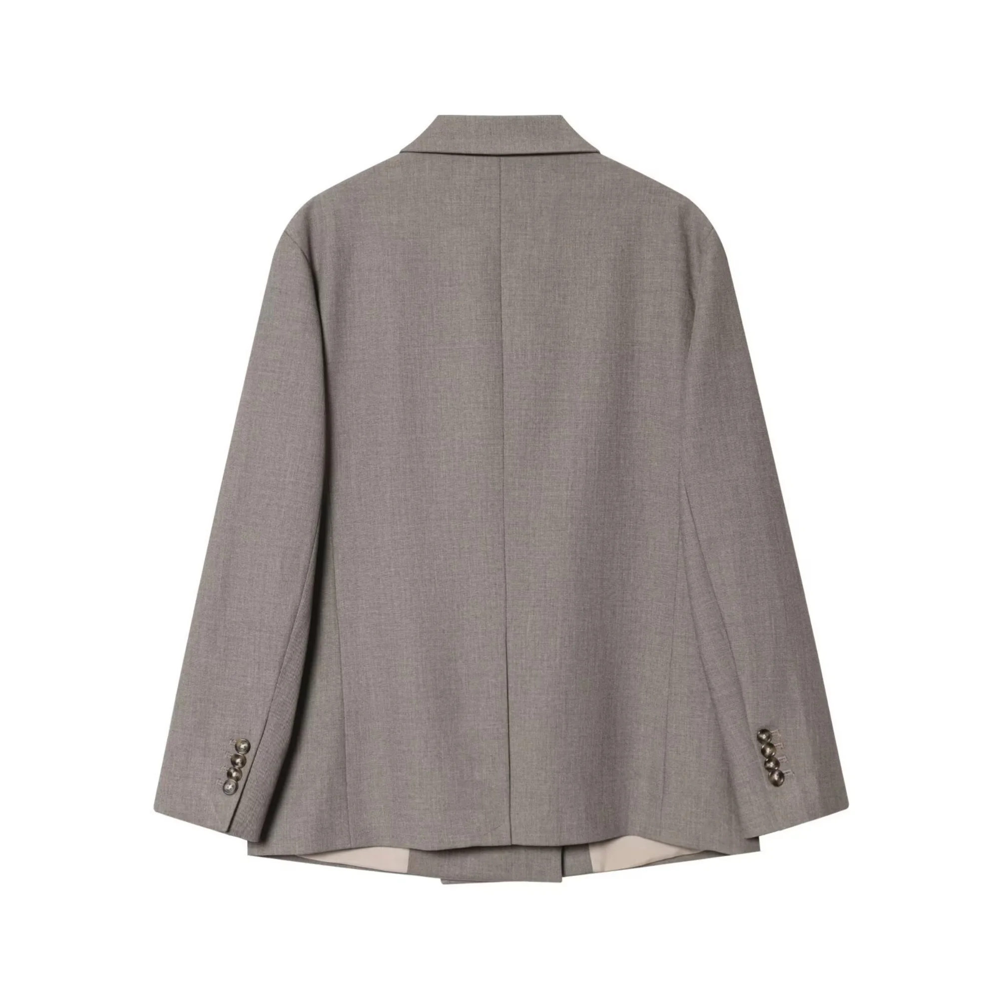 Feminino casual sólido terno calças compridas define ou moda feminina duplo breasted lapela blazers casaco ou senhora chique calças de perna larga