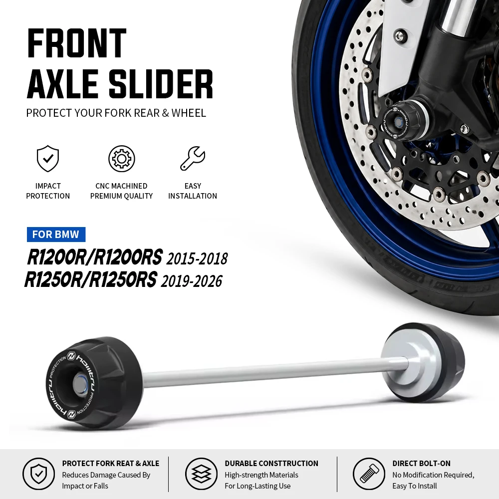 R1200R R1250R Front Rear Wheels Protect Slider For BMW R1200RS R1250RS F800R Motorcycle Front Axle Rocker Arm Fork Crash Slider