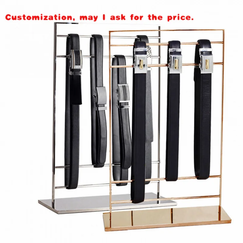 custom.Top Quality Stainless Steel Silver Retail Store Shop Belt Display Stand Props Rack