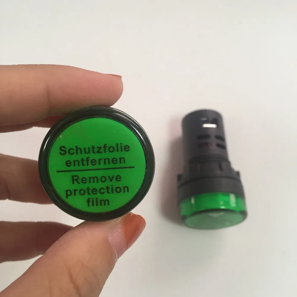 

2Pcs AC220V Green LED Indicator Light Lamp 22mm Screw Diameter