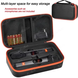 Portable Eva Wireless Microphone Storage Bag Carrying Case Compatible with JBL Wireless Two Microphone System for Trip Camping