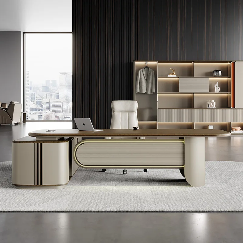 Simple modern light luxury boss table, president table, chairperson's office, desk manager, desk and chair combination