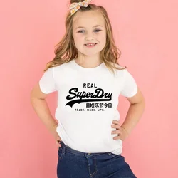 New Superdry Extremely Dry Children Cotton T-shirt Summer Fashion Brand Printed Letter Short Sleeve T-shirt Boys Girls Tops Tees