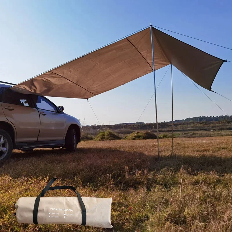 Car Side Awnings Shelter Waterproof Car SUV Sun Shade Sunscreen Tent Tarp Canopy for Camping Garden Fishing Travel Picnic