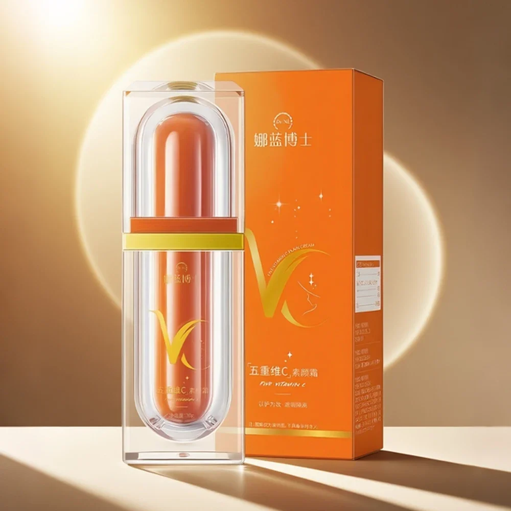 Crème pour le visage à la vitamine C, soin hydratant au toucher léger, bloc VC, dissimule pour une peau saine et brillante