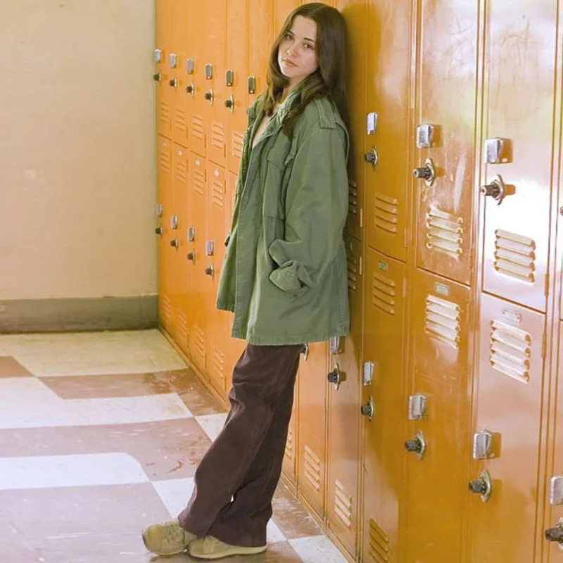 

Freaks and Geeks Military Jacket Linda Cardellini Army Green Cotton Twill Top