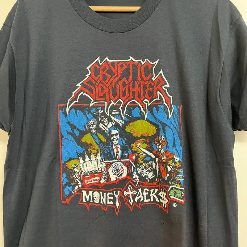 Cryptic Slaughter 80s Style Tour T Shirt Classic Black S 5XL 1J0011