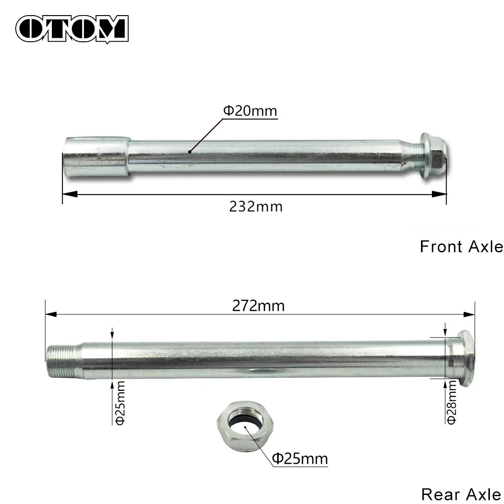 OTOM Motorcycle Accessories Front Rear Axle Wheel Hub Shaft With Nut Kit For HONDA CRF250R CRF250X CRF450R CRF450X 2002-2019