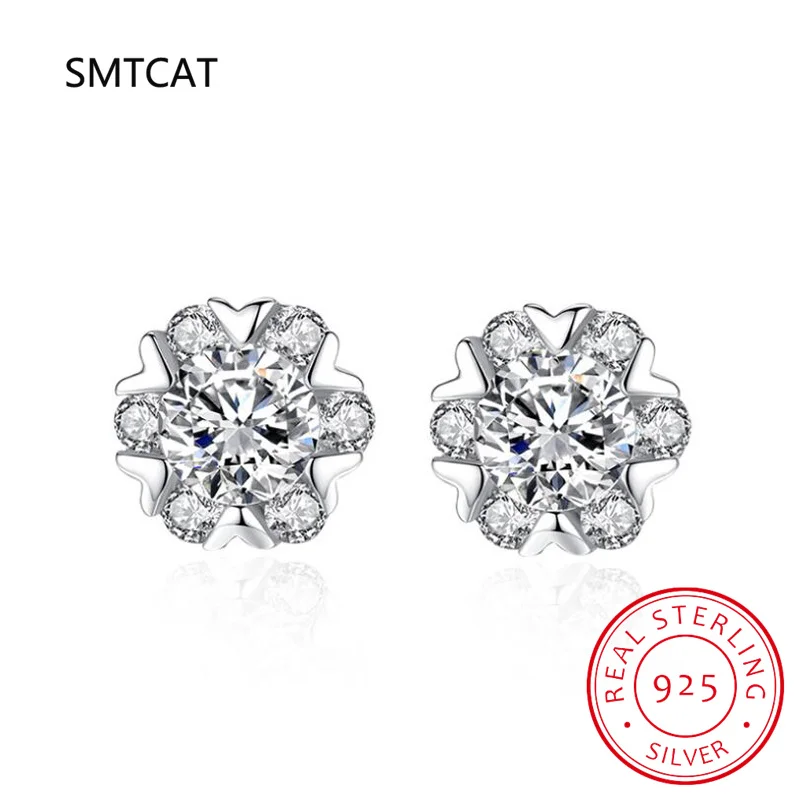 Real 1 Carat D Color Moissanite Earrings For Women 100% 925 Sterling Silver Snowflake Earring 2022 Trend Wedding Jewelry