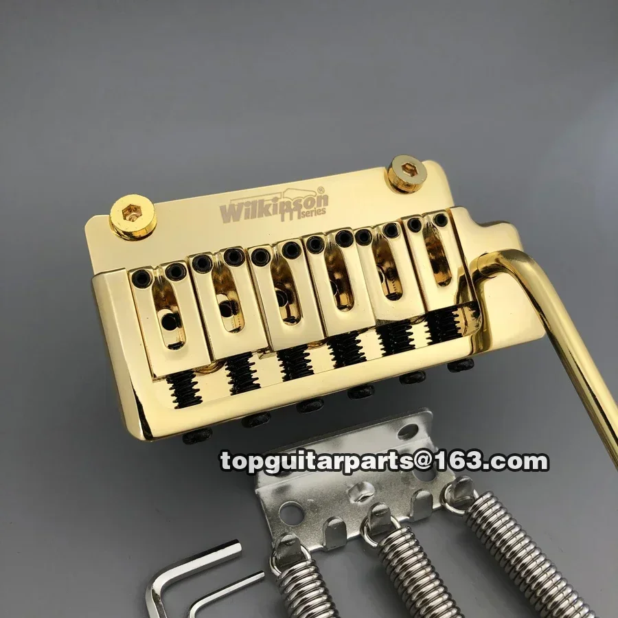 Q-X Music Store-Genuine Wilkinson Tremolo Guitar Bridge 2 Point Tremolo Vibrato Gold WOV08 Post Distance 56mm