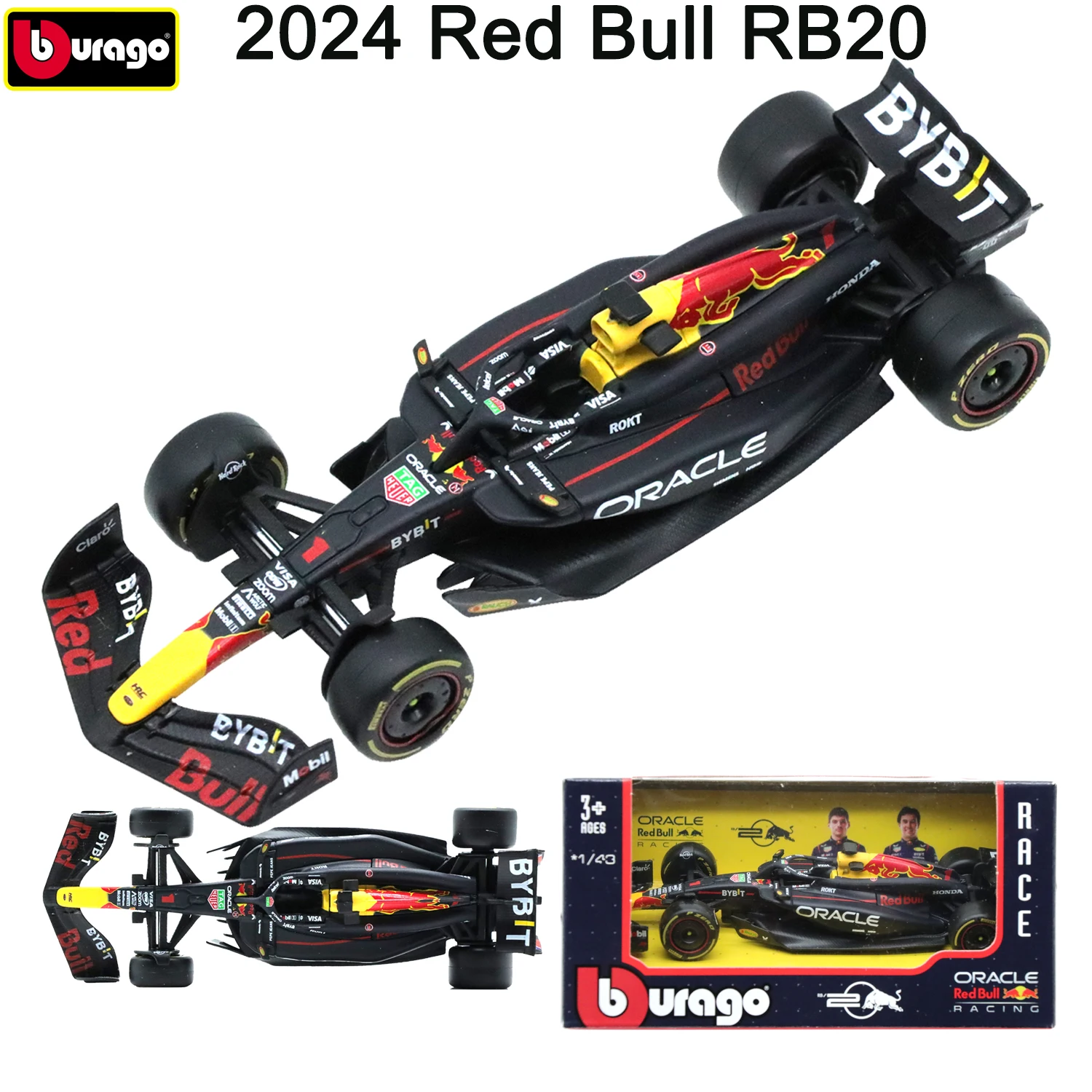 Bburago 1/43 2024 F1 FERRARI SF24 Red Bull RB20 Racing Models Alloy Diecast Toy Rubber Tire Cars Gift For Adults