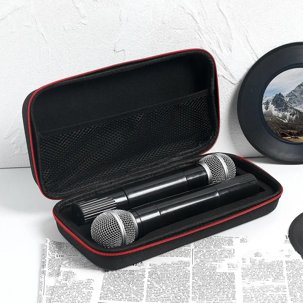 

Shockproof Microphone Carry Bag Drop Proof 1-to-2 Wireless Microphone Case Protective Wear-resistant Microphone Storage Bag