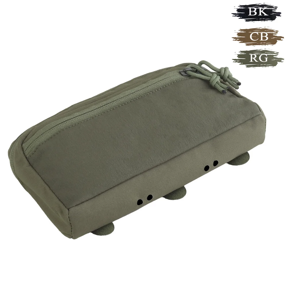 Lightweight Lateral GP Pouch Two-way Zipper Inner Elastic Band MOLLE Fit for Plate Carrier Belt Tactical Hunting