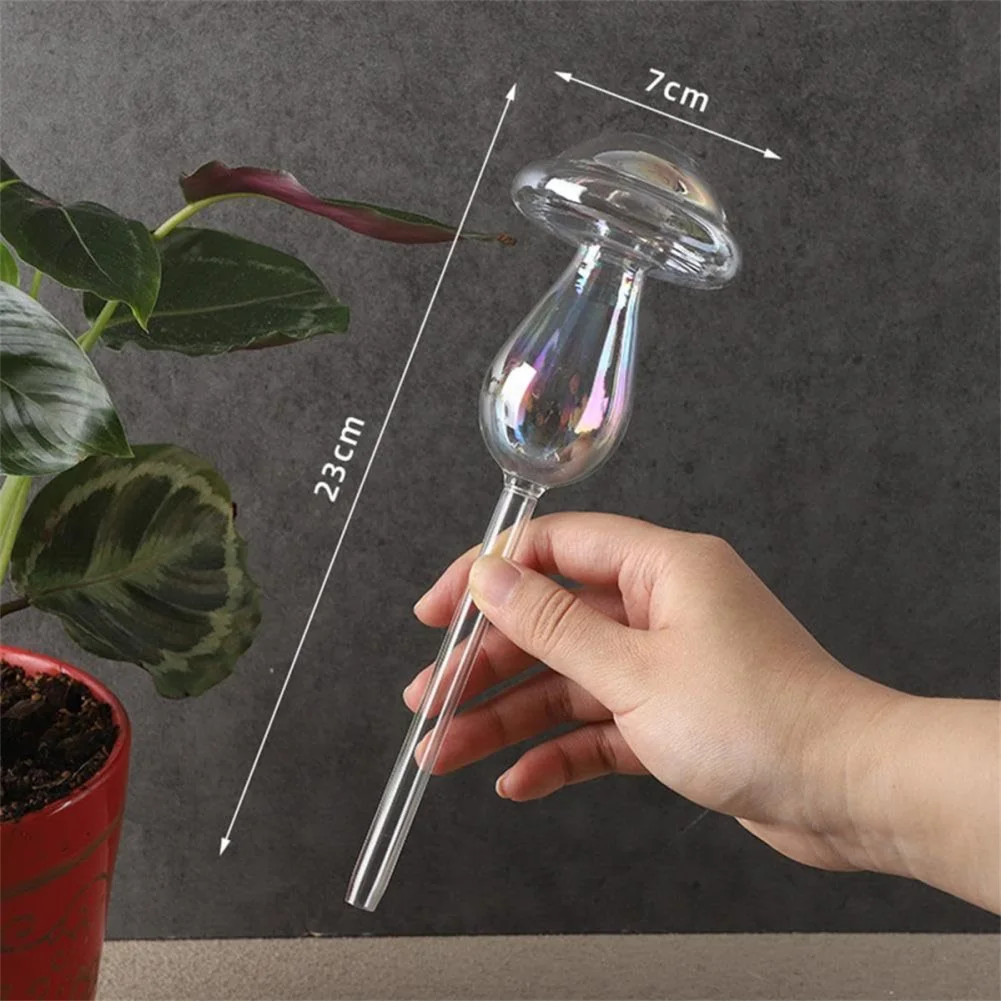 2pcs Self Watering Planter Insert Plant Watering Devices With Handmade Glass Reflective Design Glass Watering Bulbs