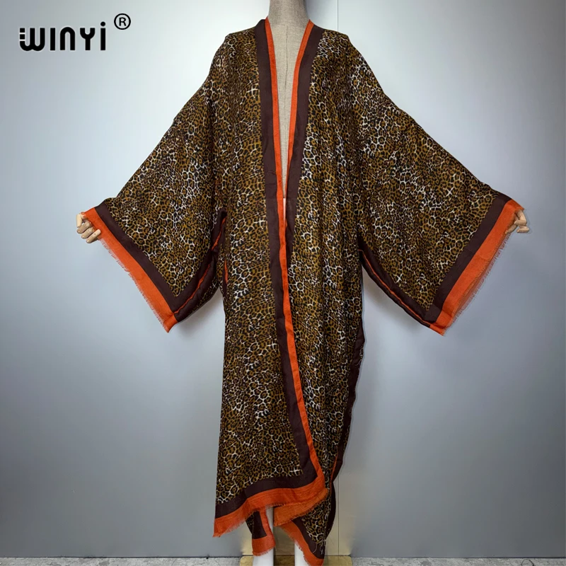 

WINYI Women's African Fashion Kimono Maxi Dress Beach Cover up Cardigan Boho Coat Print Caftan Luxury Dubai Style