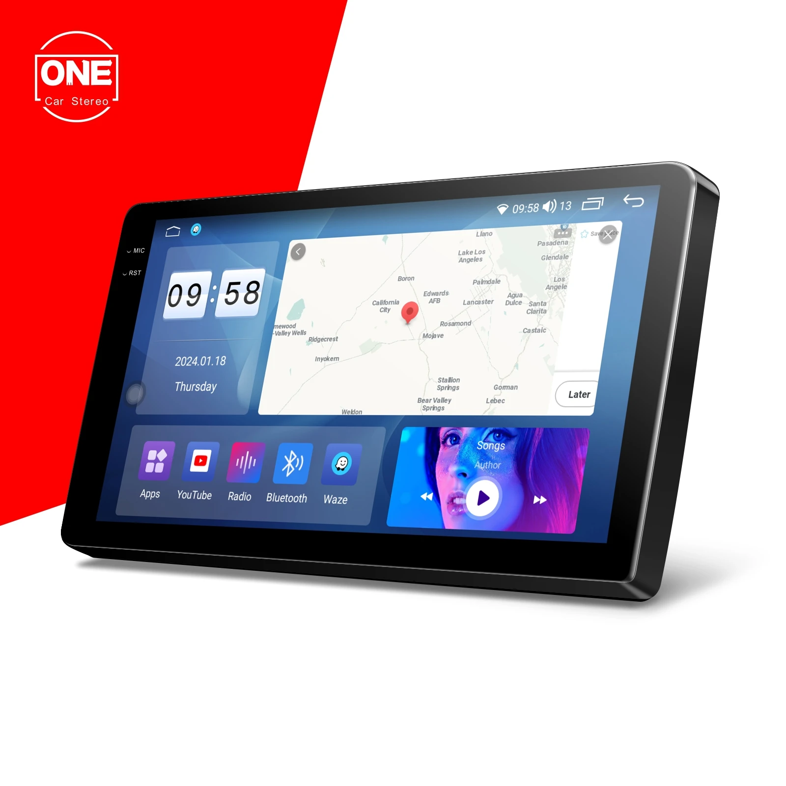 DPM6310P 10" 2K Android Car Radio Stereo Player Wireless CarPlay Touch Screen Multimedia System with Navigation Bluetooth DSP