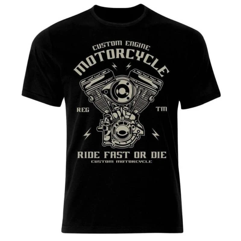 2026 T Shirt De Moto Style Biker MOTORCYCLE RIDE FAST OR DIE High-end Luxury Unisex Style Both of Men and Women