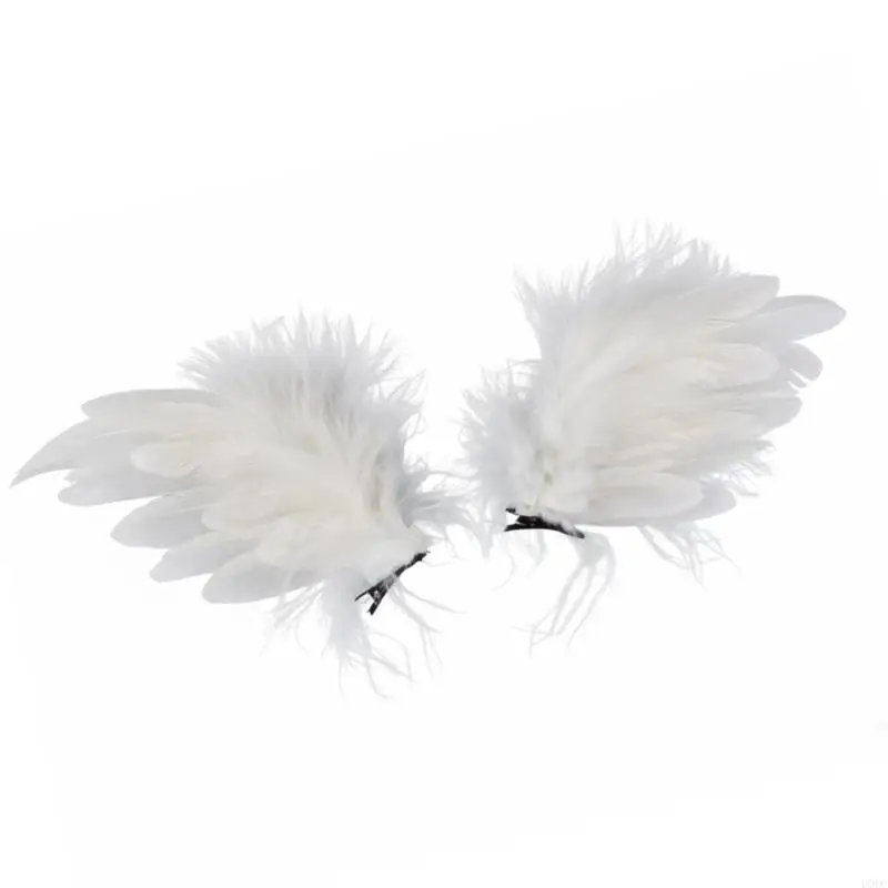 Delicate Fascinator with Wing Barrette for 1920s Parties Delicate Cosplay Flapper Feathered Headpiece Y166