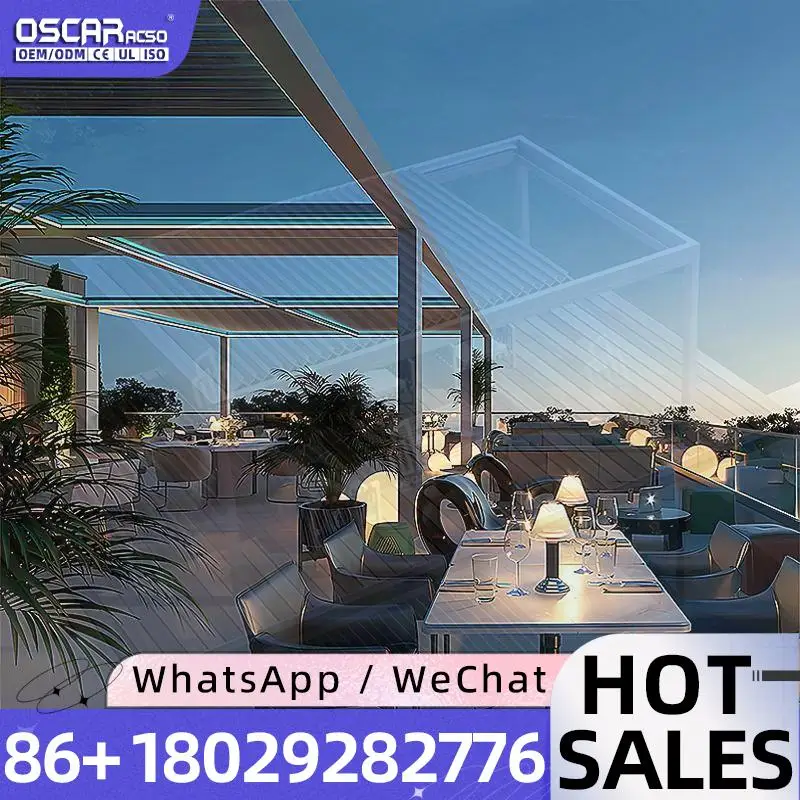 Bioclimatic Aluminum Gazebo Pergola with Smart Rain proof Motorized Roof System for Patio Garden Backyard pergola