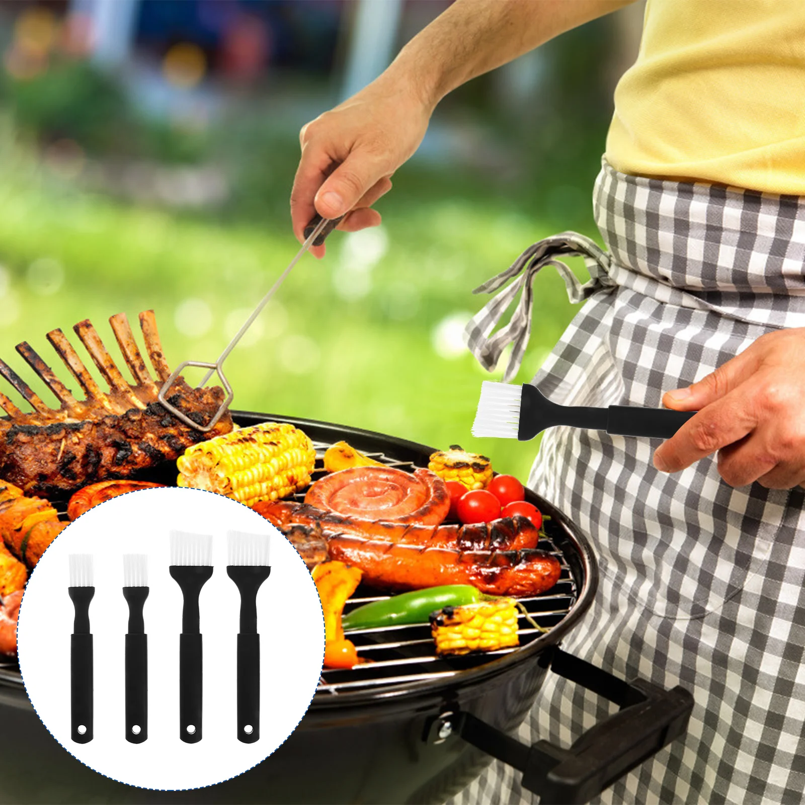 4pcs Nylon Bristle Pastry Brush Plastic Grip for Basting Baking Cooking Food Brush(2 Big ,2 Small ) Plastic brush