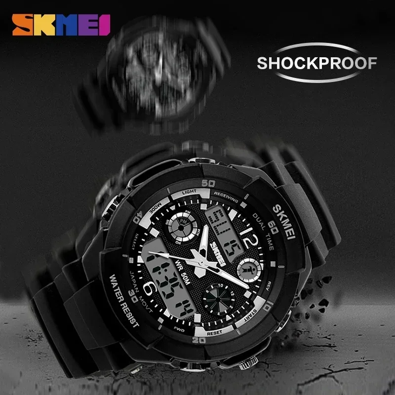 SKME Kids Shockproof Waterproof Watch Outdoor Digital Boy Sport Children Electronic Wristwatches Relojes infantiles 0931 1060