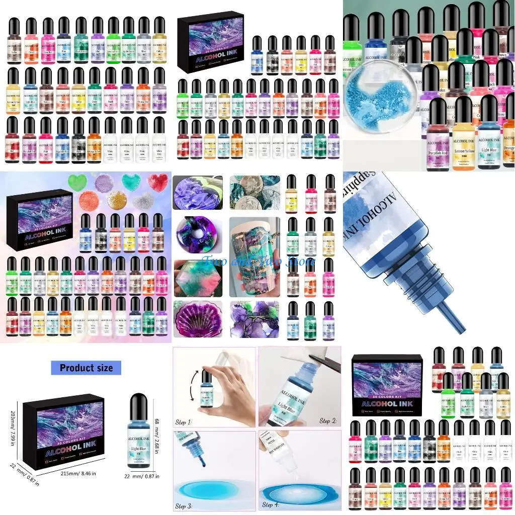 

HX6F 30 Shades Multi Color Set Epoxy Resin Pigment Epoxy Resin Dye Smudging Dye Hand-Making Supplies for Crafting