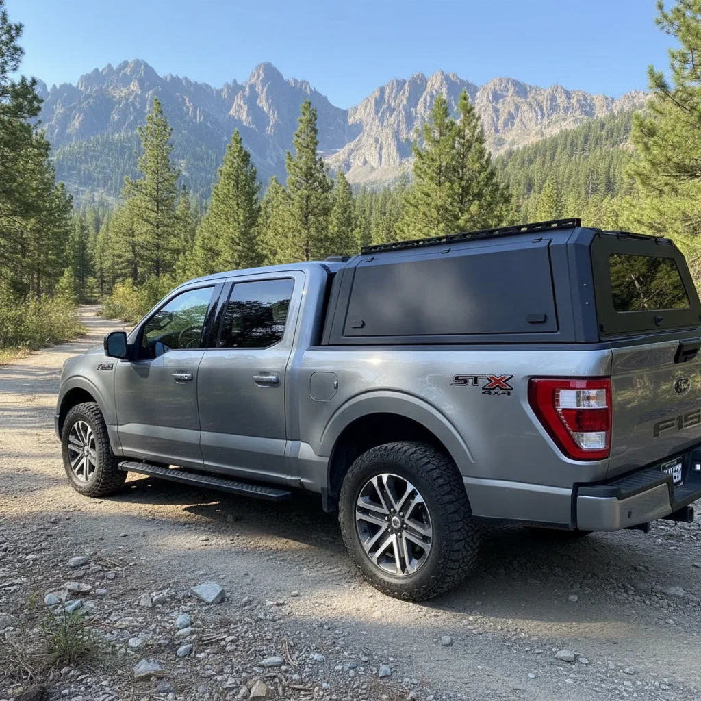 

KQX Premium Waterproof Aluminum Alloy Truck Topper for Navara D-MAX BT-50 NP300 Colorado Tacoma with No Drill Installation