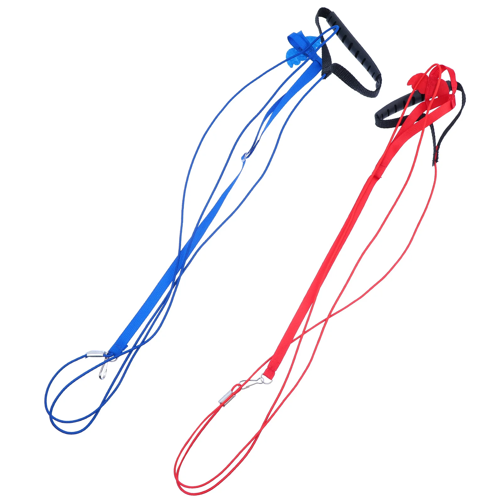 

2Pcs Pet Bird Harness Leash Chewing Resistance Elastic Adjustable Length Beautiful Sight Lightweight Flying Red Blue