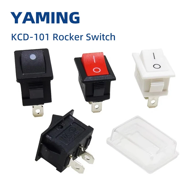 10pcs Rocker Switch 21x15mm 2/3/4/6 Brass Pins Two/Three Positions KCD1-101 Power Button Fix&Reset Control 250V6A 125V10A