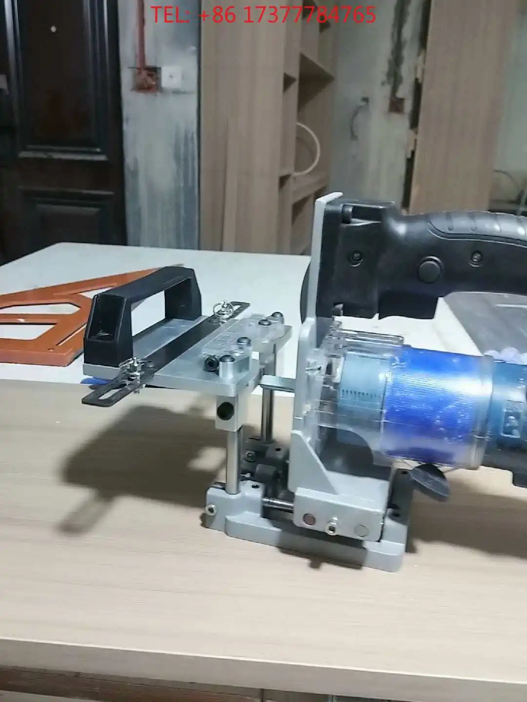 2-in-1 Woodworking Slotting Bracket, Punch Locator Linear Track Guide for Trimmer Invisible Fastener Positioning Too