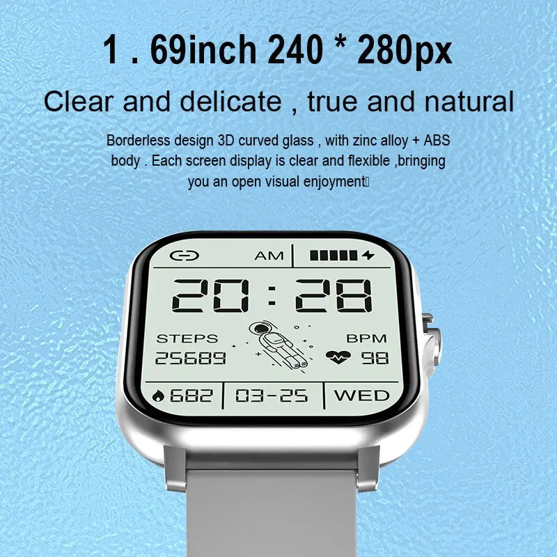 SH013 Smart Watch Bluetooth Call Dialing Information Push 1.69 Touch Screen Multi Sport Mode Weather Custom Dial Sports Bracelet