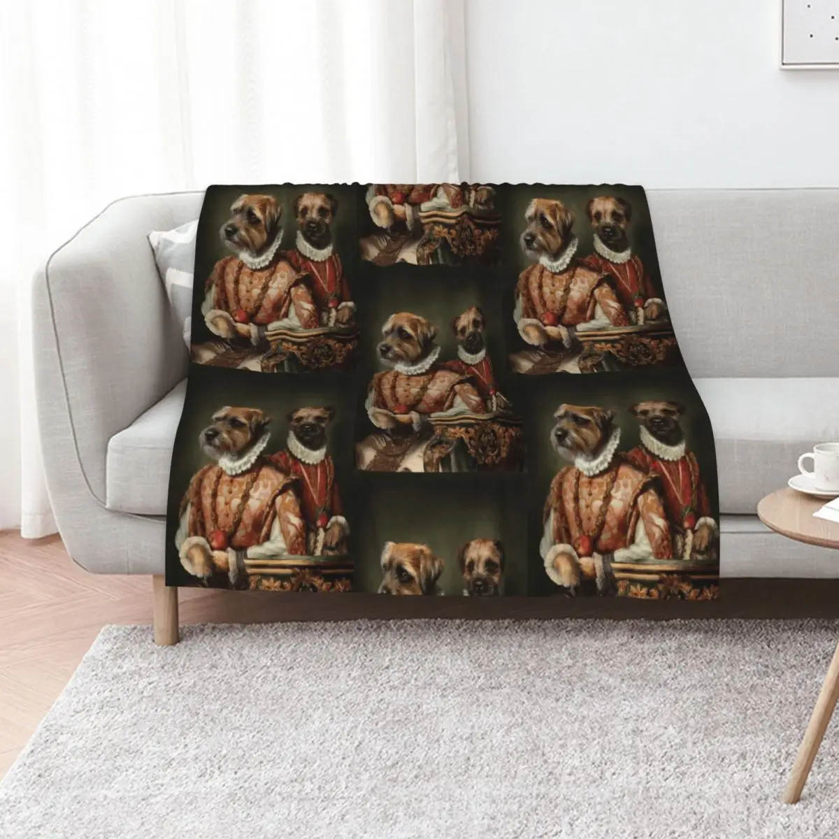 Border Terrier Dog Portrait - Holly and Ivy Throw Blanket Giant Sofa funny gift Soft Plush Plaid Custom Furrys Blankets