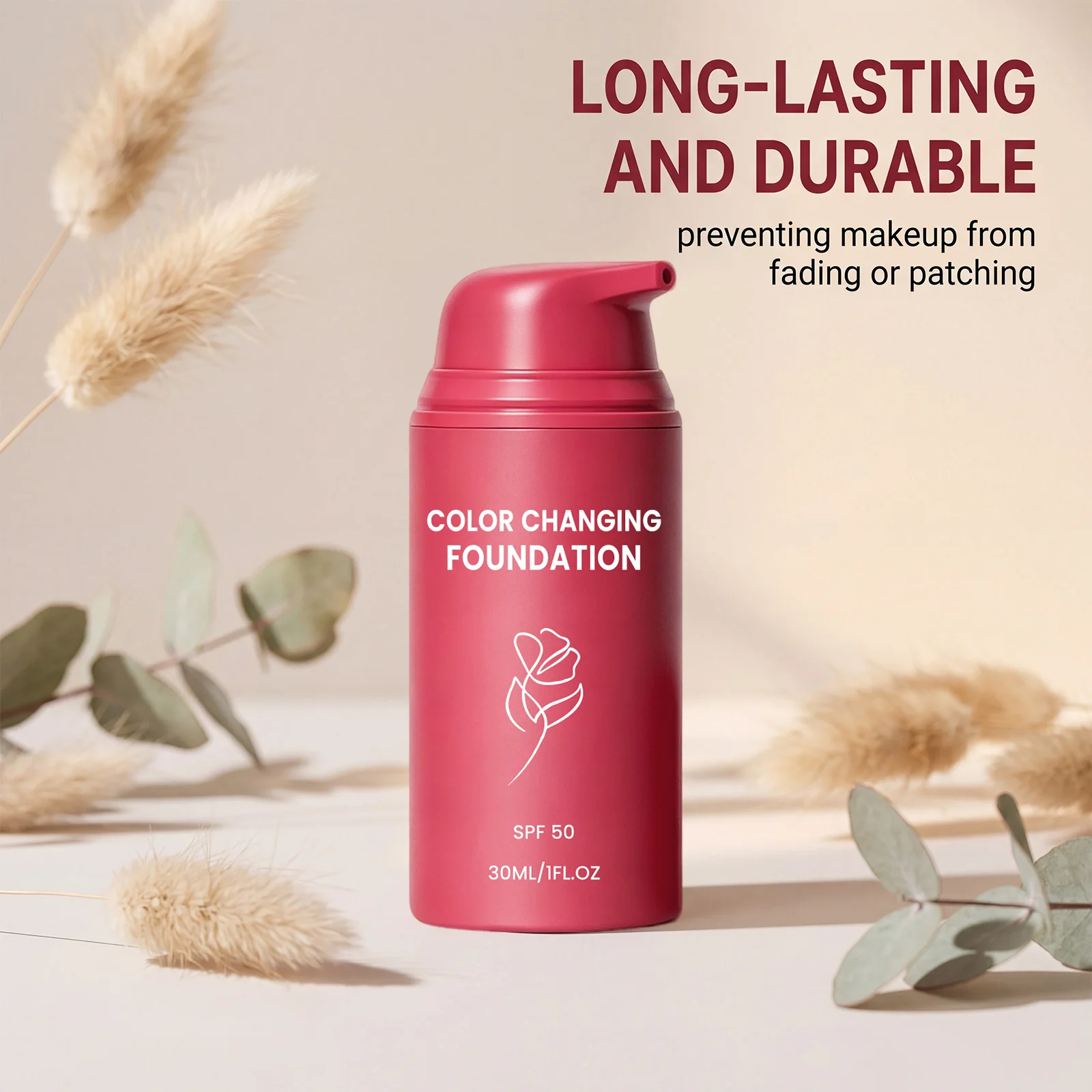 Adaptable Color Changing Foundation Self Adjusting Skin Tone Blurs Imperfection Face Fine Lines Natural Finish Liquid Foundation