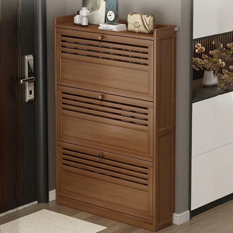 Wooden Shoe Racks Storage Organizer Multilayer Slot Shoe Cabinets Low Price Cover Zapatero  Furniture