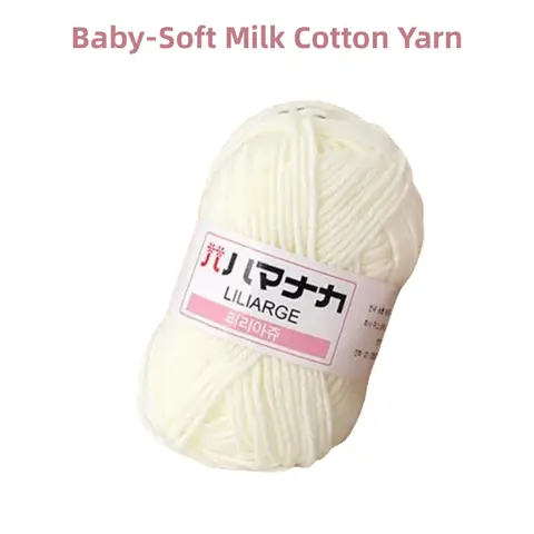 Thick Wool Yarn Milk 25G Milk Sweet Soft Baby Cotton Knitting Wool Thick Fiber Yarn Velvet Hand Threads for Knitting Wool Crochet Yarn for DIY Sweate
