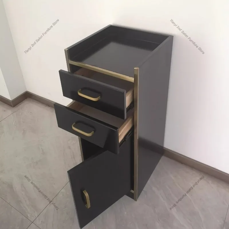 Nordic Barbershop Tool Storage Cabinet Hairdressing Salon-specific Black Hairdressing Cabinet Creative Salon Furniture FYST