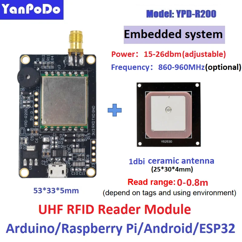 Yanpodo Access Control Card Reader Compatible With RFID Ceramic Antenna RFID Module Raspberry PI With Free Android SDK