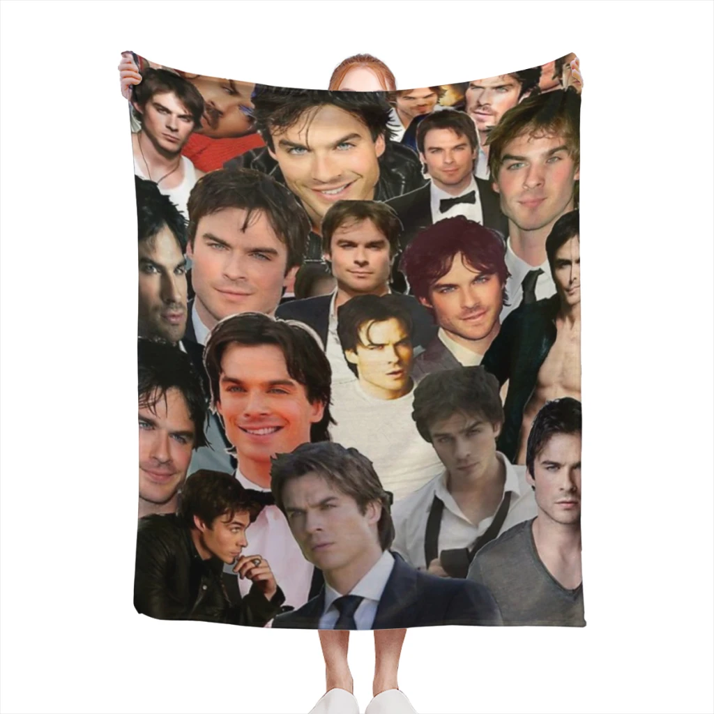 

Ian Somerhalder Photo Collage blankets Warm Flange blankets Soft and comfortable blanket picnic blanket